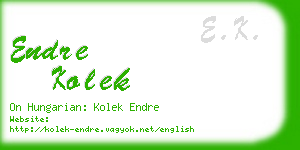 endre kolek business card